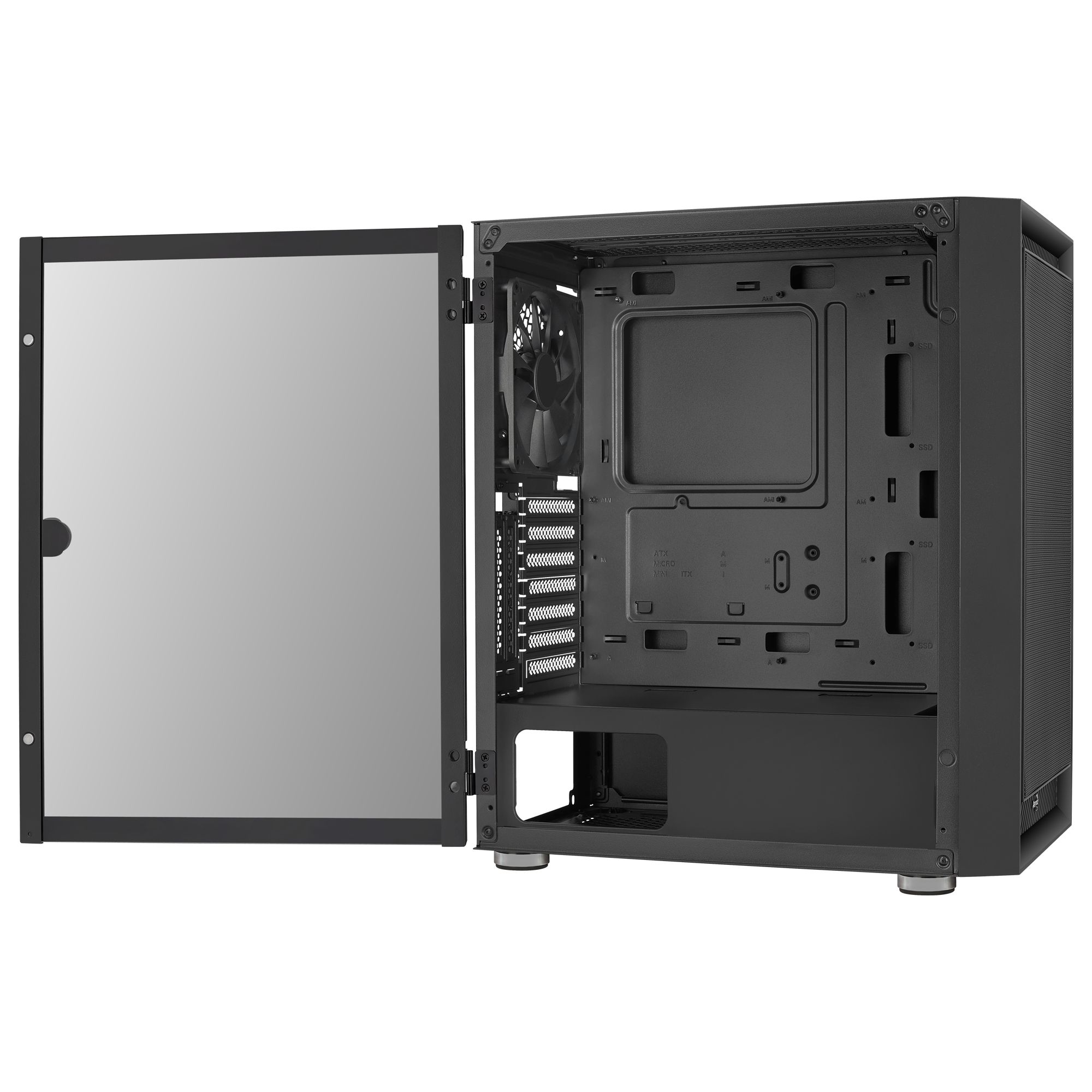 AeroCool Geh Midi Graphite black v1 MicroATX/ATX/MiniITX o.N