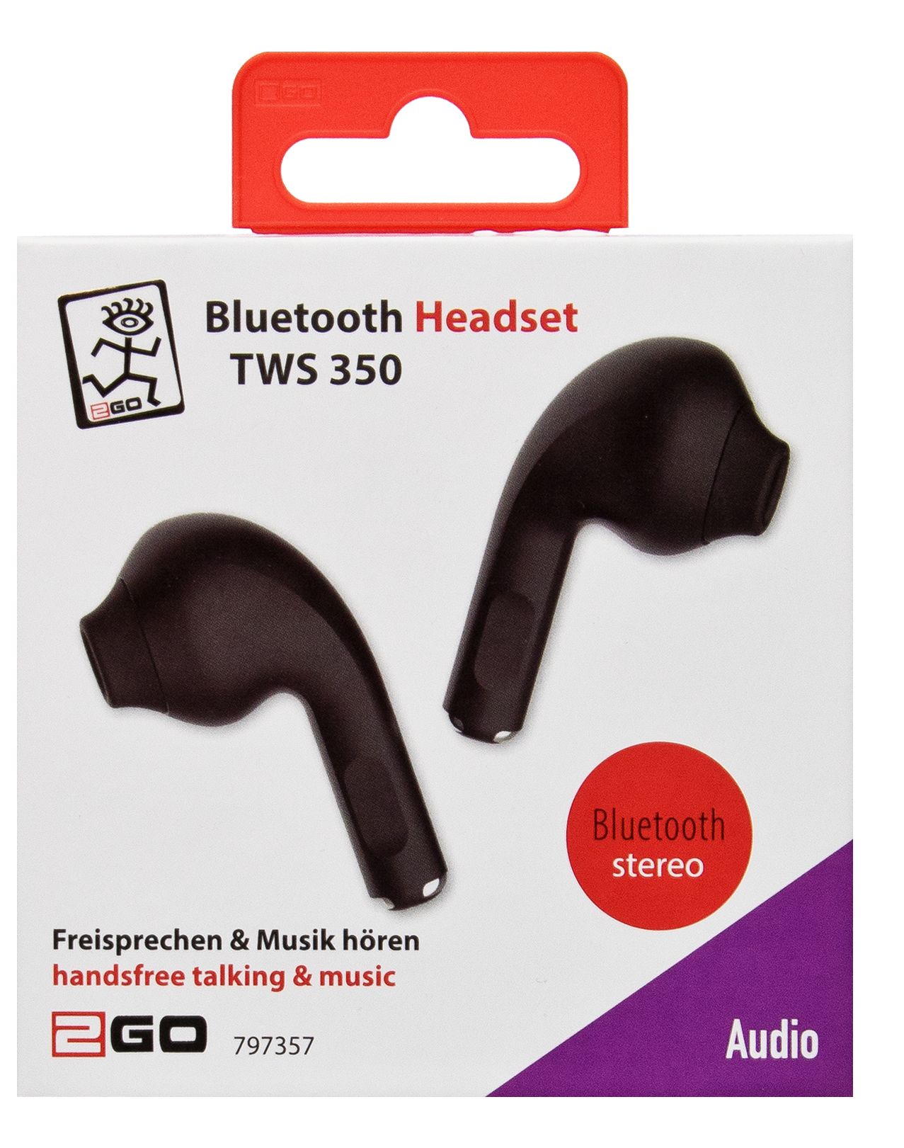 2GO Bluetooth Headset TWS 350 schwarz