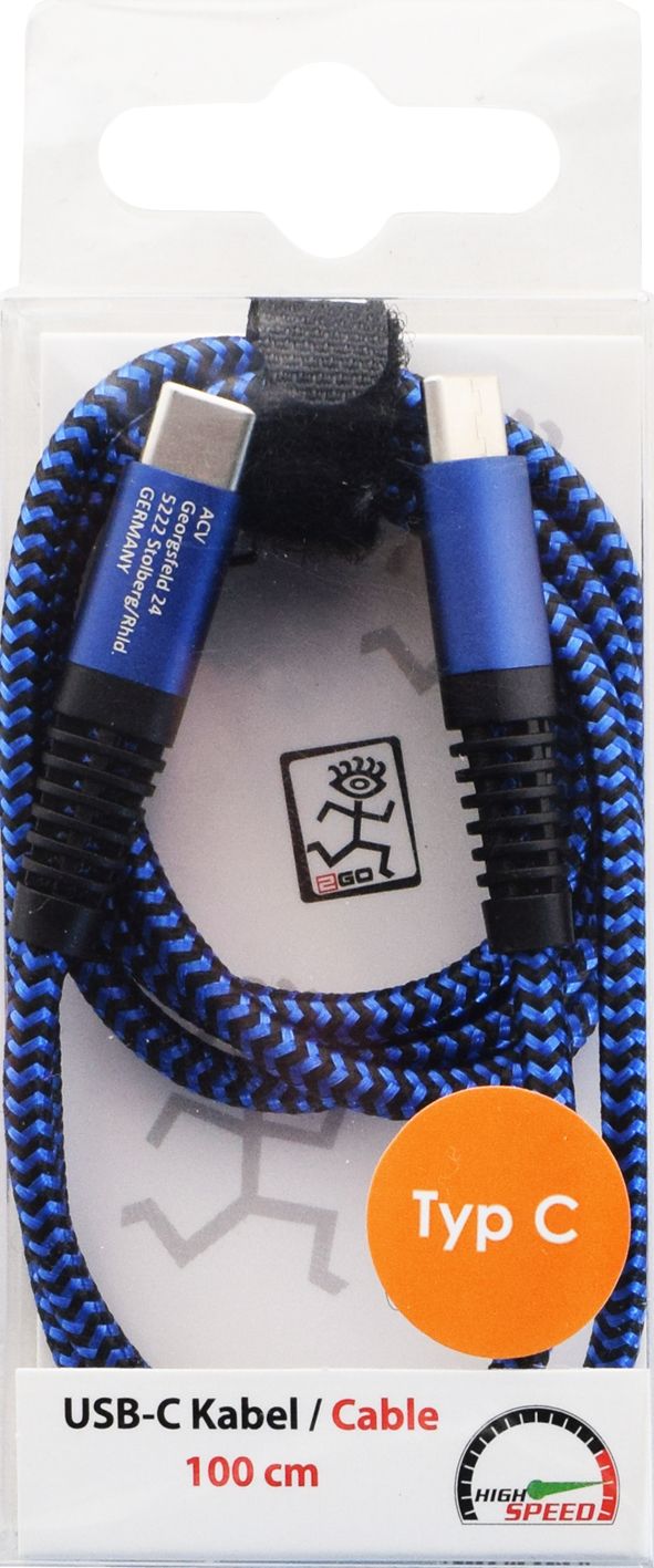 2GO USB Lade-/Datenkabel USB Type-C - USB Type-C  1m blau