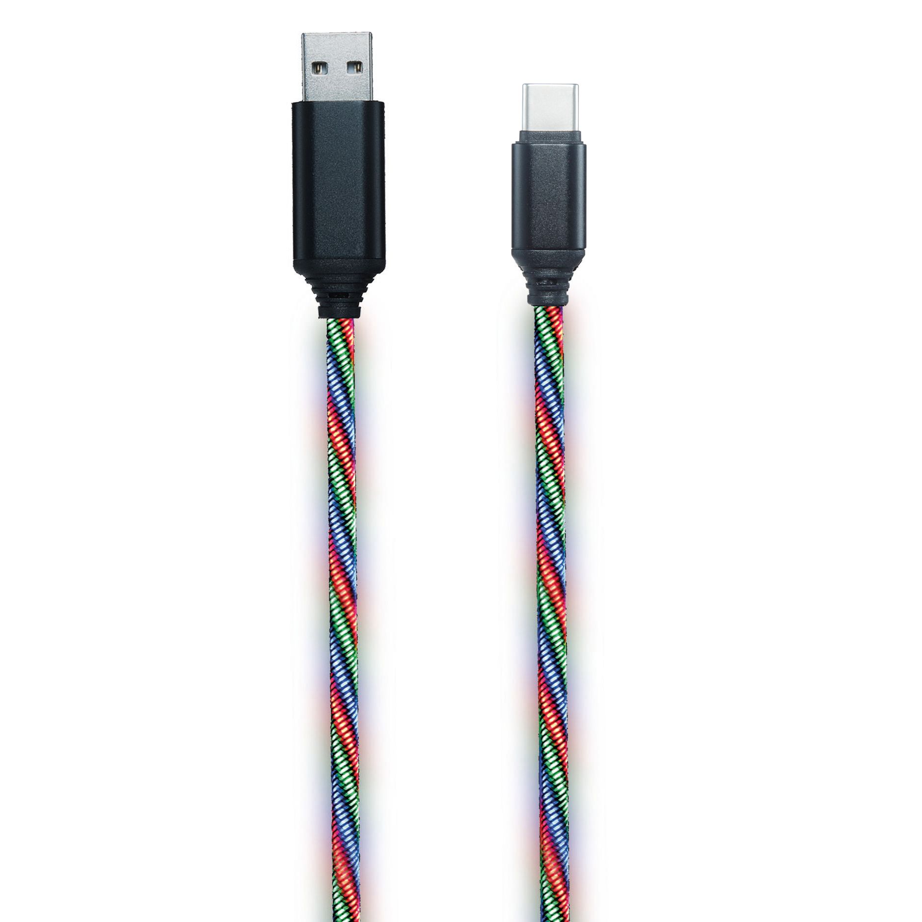 2GO USB Datenkabel "Tricolor" LED-Beleucht. USB-C 3.1  1m