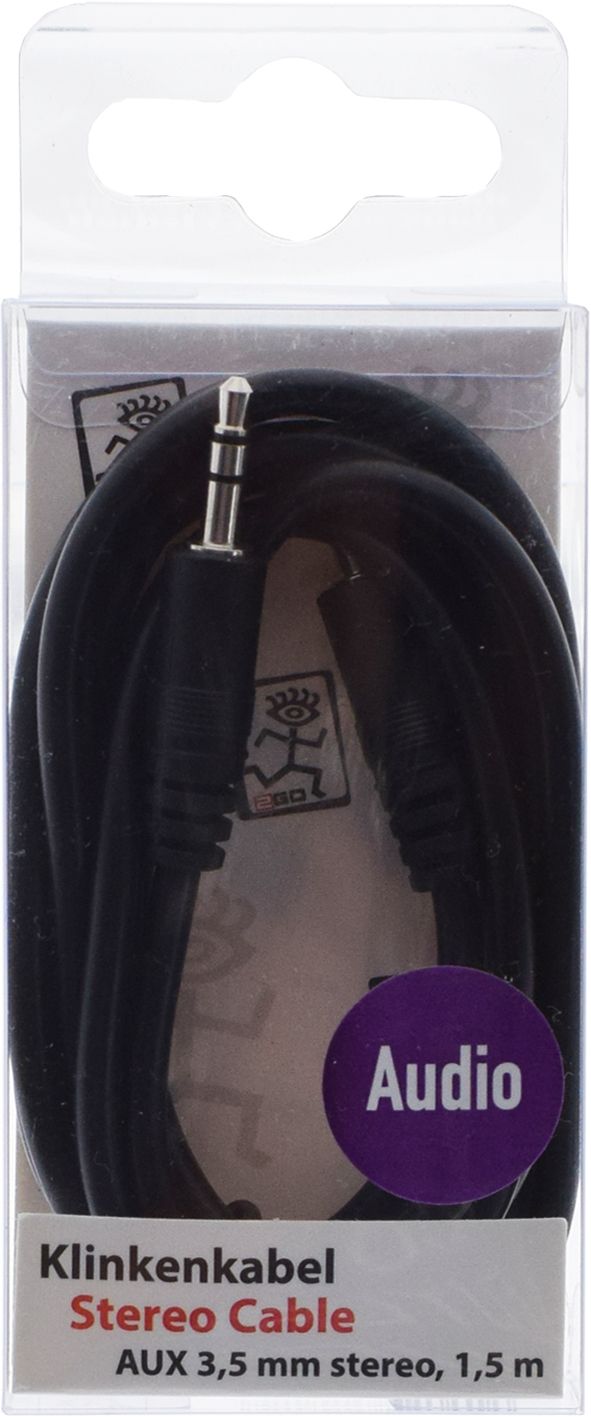 2GO AUX Stereo-Audio-Kabel - schwarz - 150cm