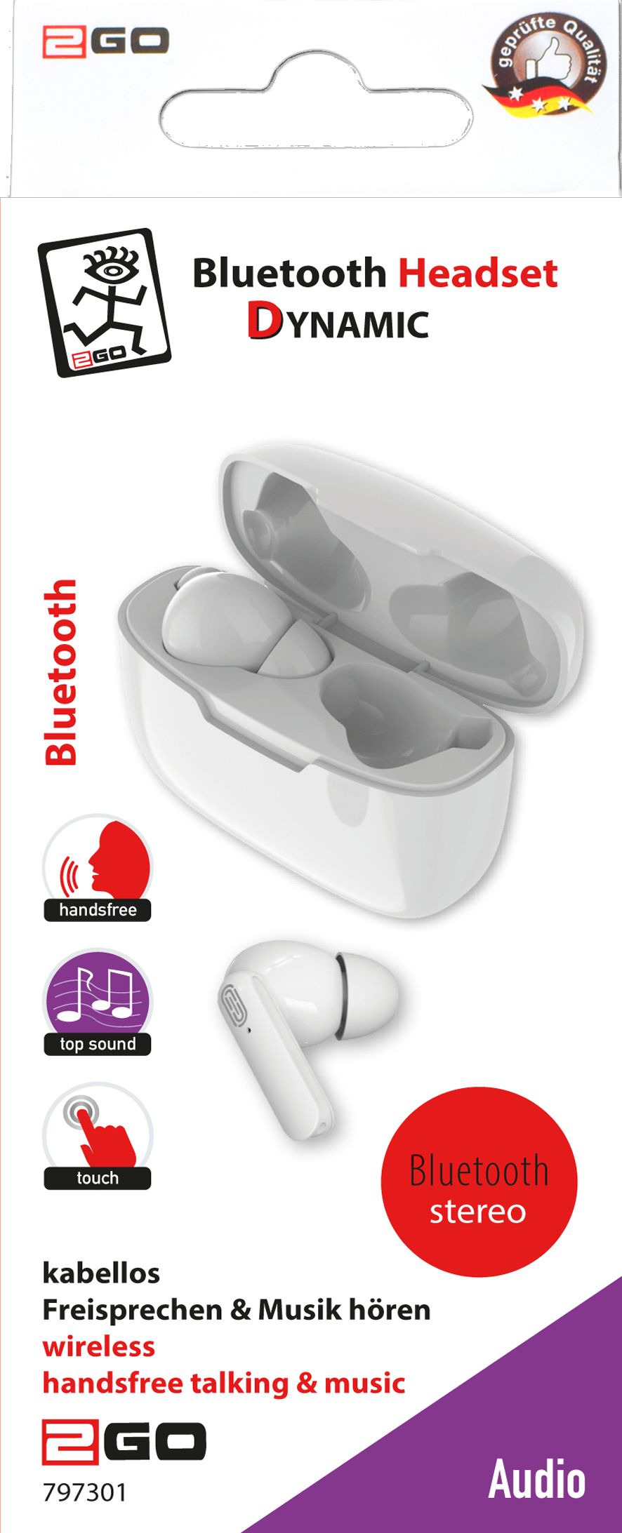 2GO Bluetooth Headset "TWS Dynamic" - weiß