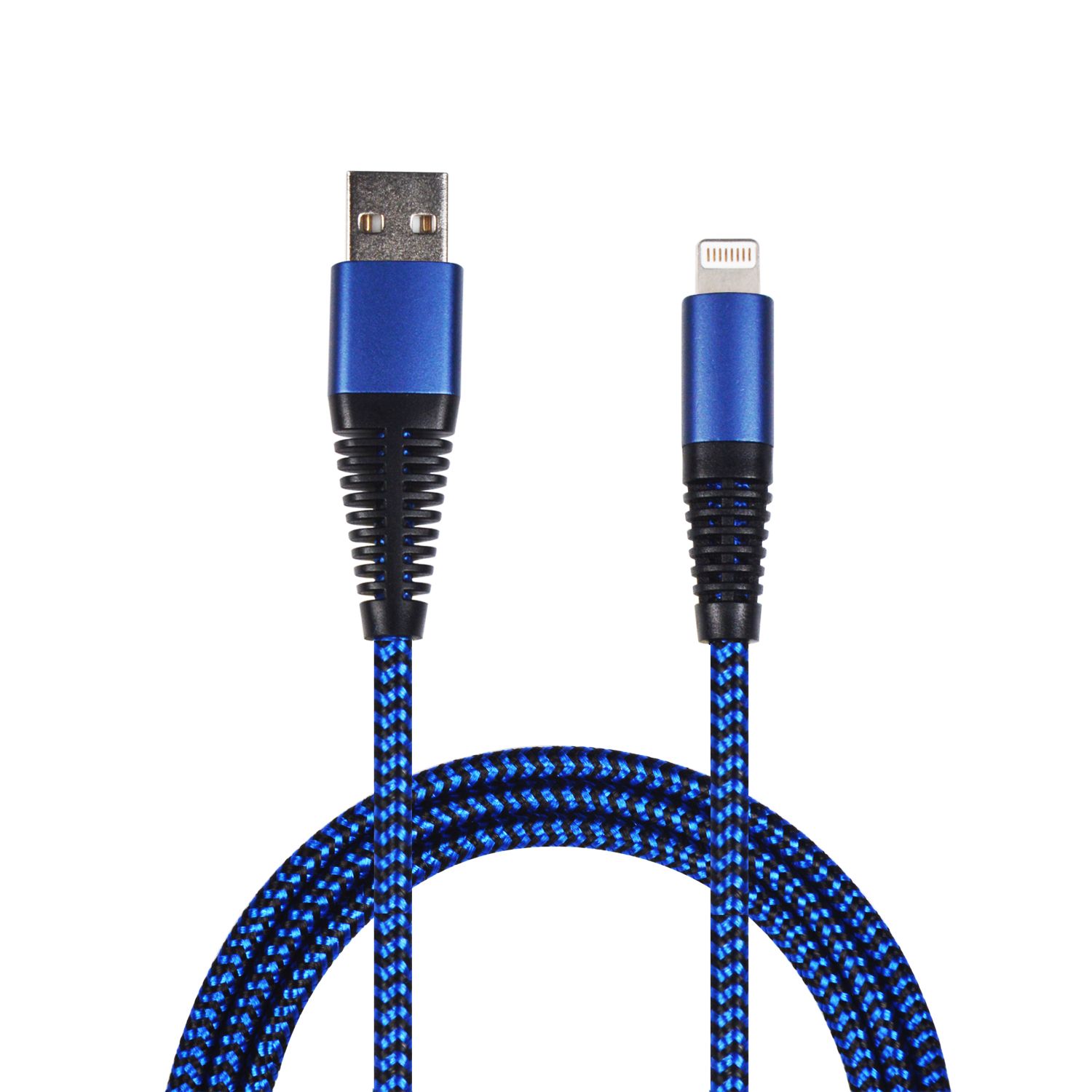 2GO USB Lade-/Datenkabel Lightning  1m  Nylon blau PET-Verp.
