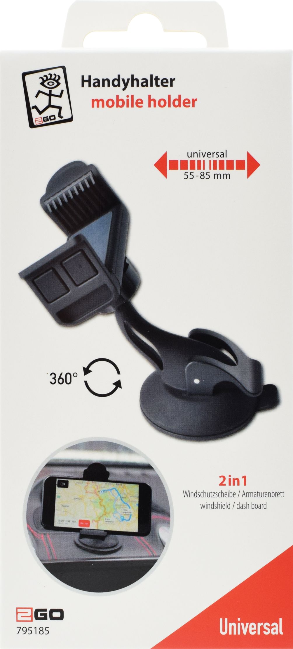 2GO Universal Passivhalter für Handy / Navigationssysteme