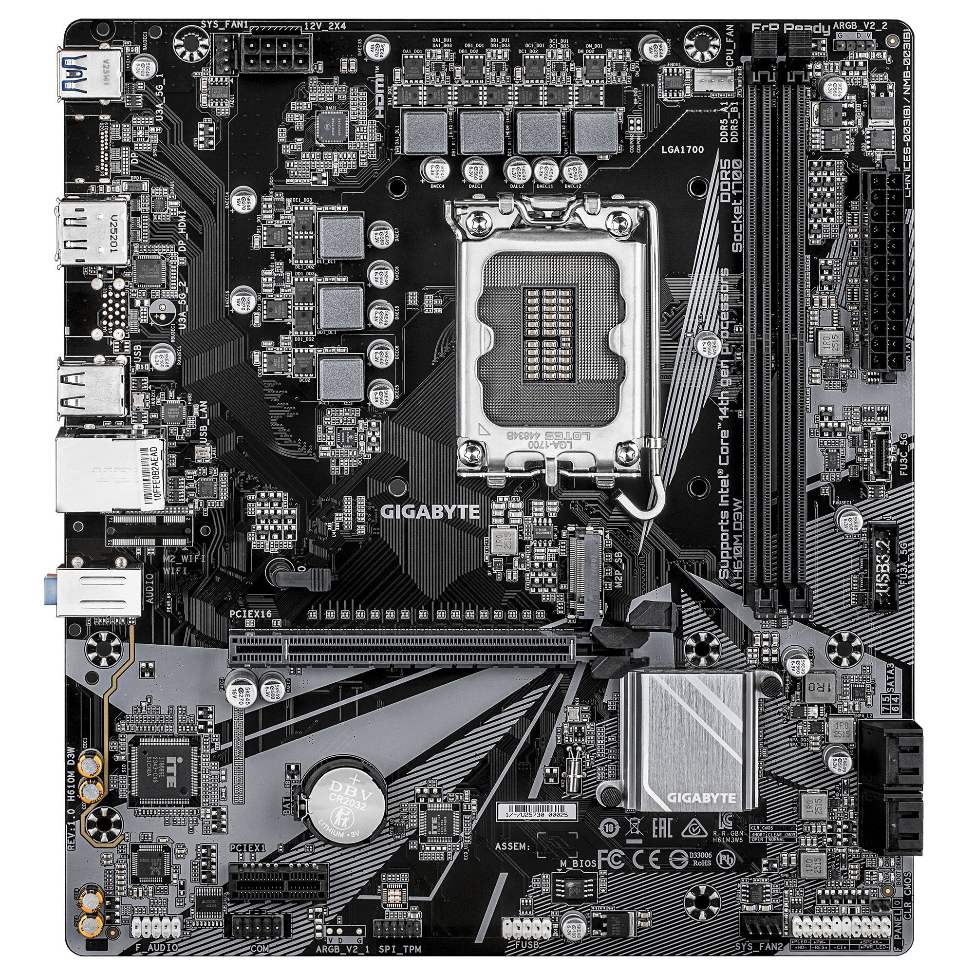 Gigabyte H610M D3W (H610,S1700,mATX,DDR5