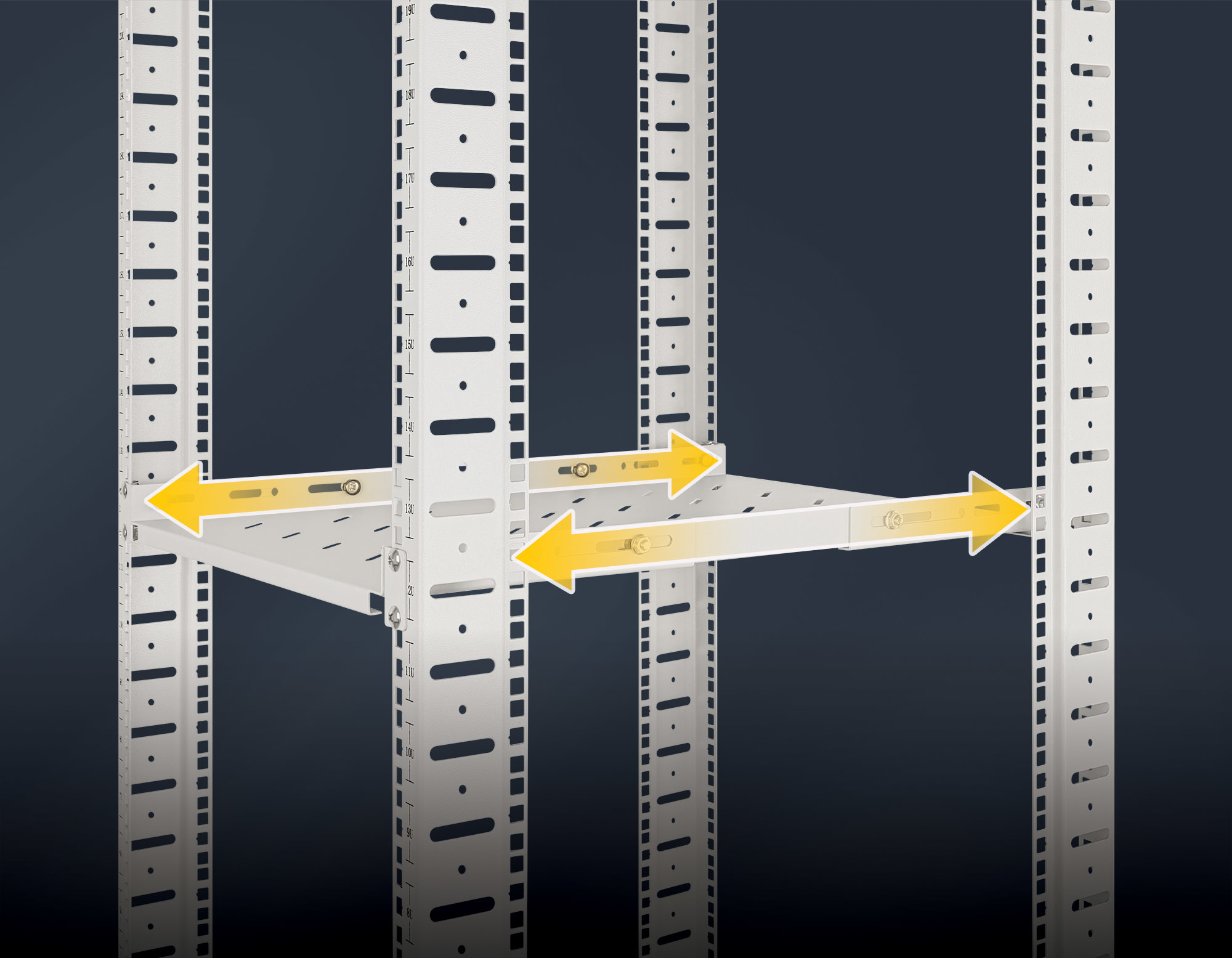 INTELLINET 19" Fachboden variable Schienen 750mm tief grau