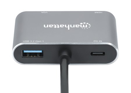 MANHATTAN USB-C auf HDMI & VGA 4in1 Konverter Power Delivery
