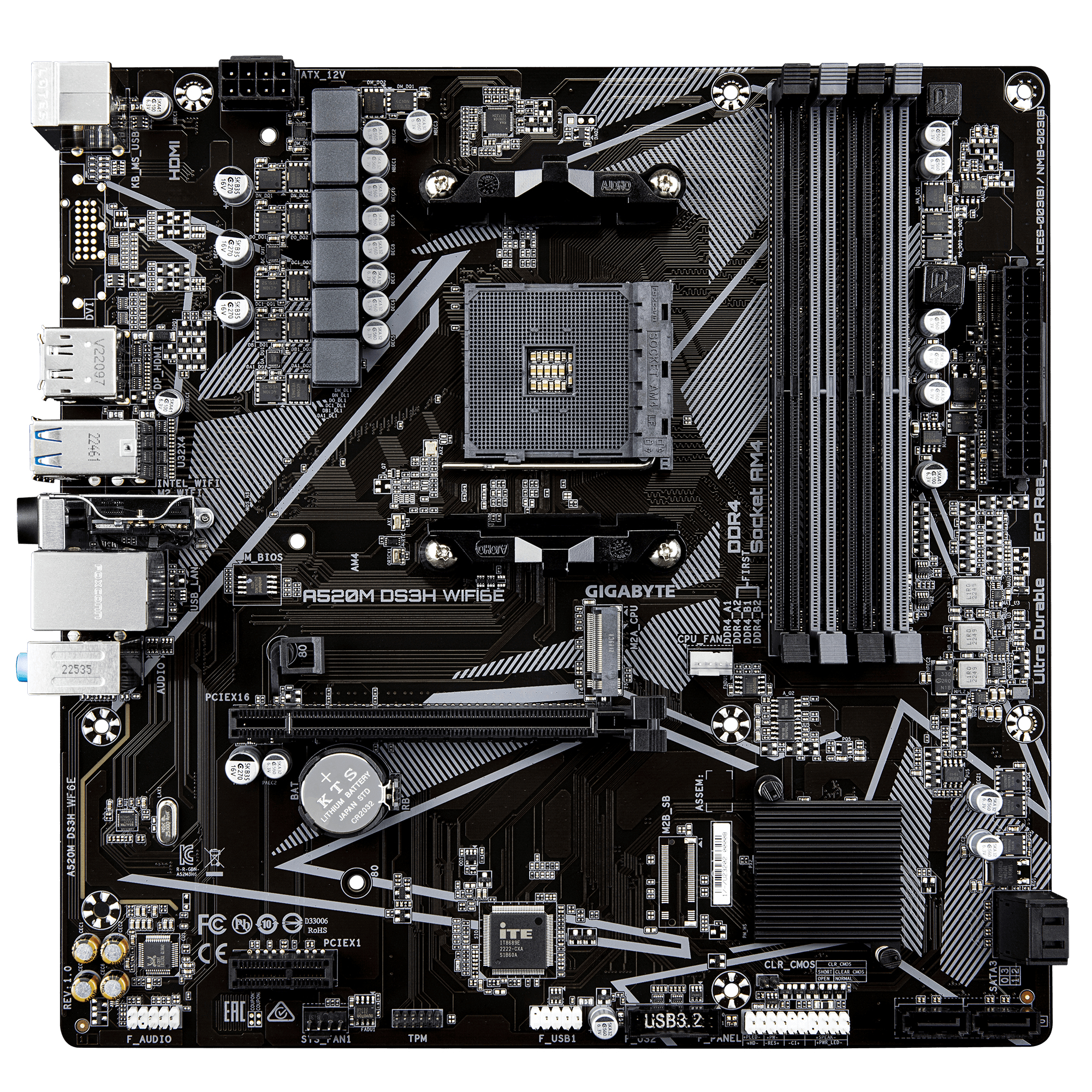 Gigabyte A520M DS3H WiFi6E (A520,AM4,mATX,DDR4)