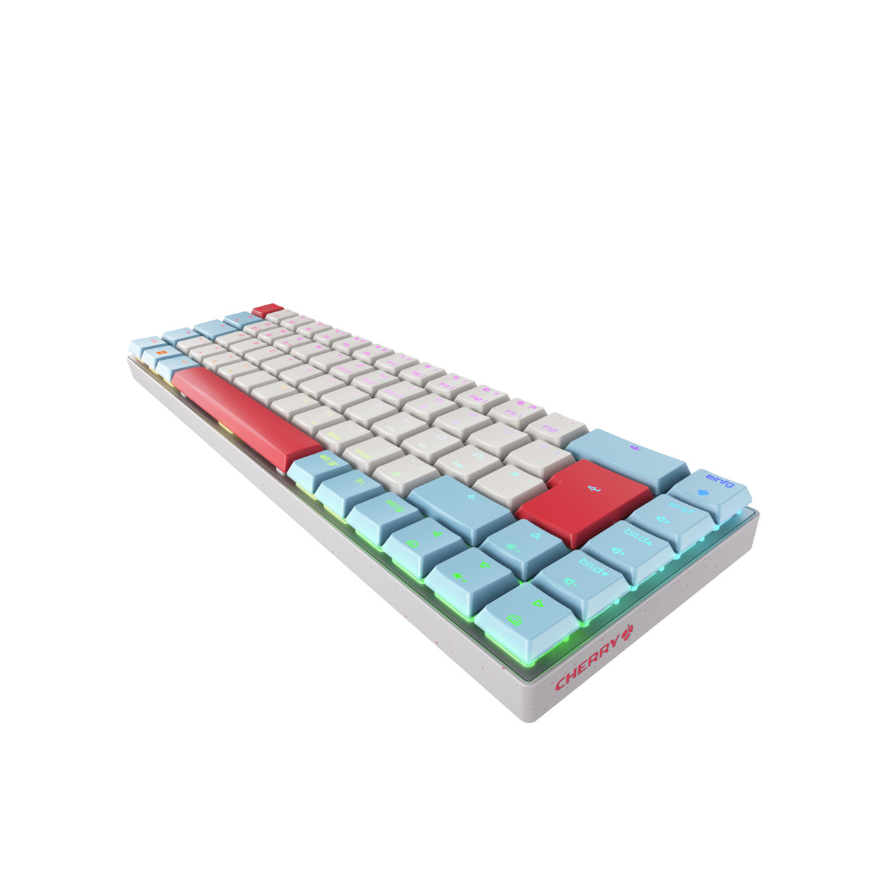 CHERRY XTRFY MX-LP 2.1 COMPACT Wireless Tastatur RGB DE weiß