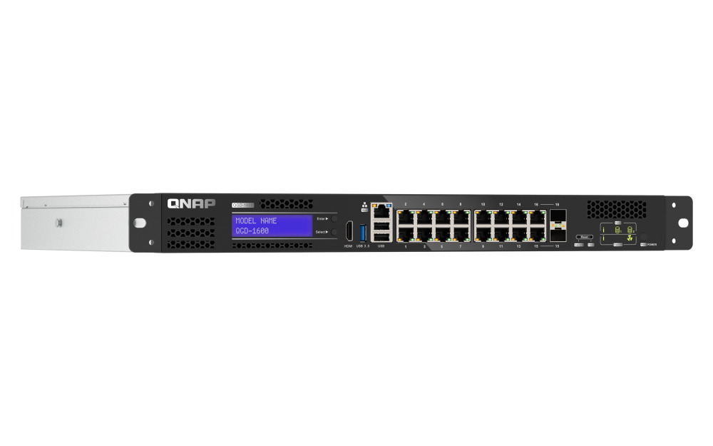 QNAP QGD-1600 Managed Gigabit Ethernet (10/100/1000) 1U Schwarz, Grau