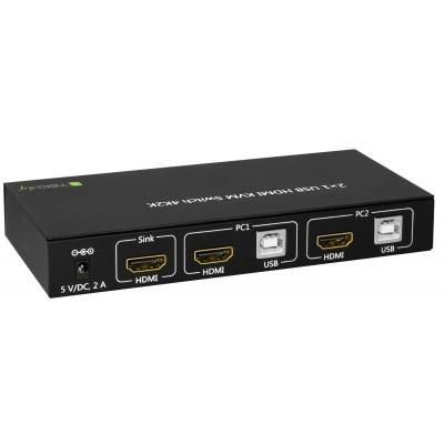 Techly KVM Switch USB, HDMI, 4K, 2 Wege Techly KVM Switch USB, HDMI, 4K, 2 Wege