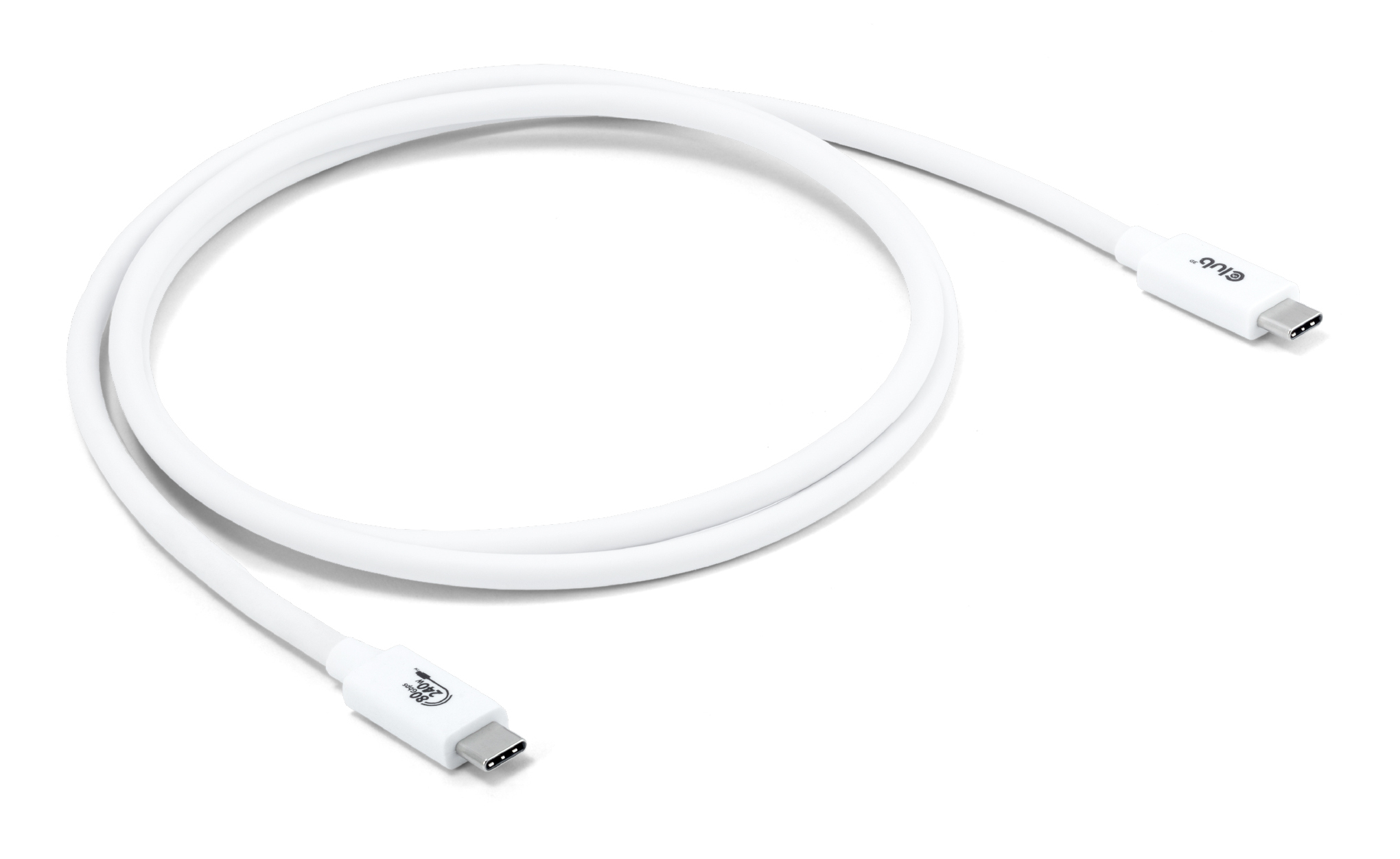 Club3D Kabel USB-C 80Gbps zertifi. PD240W/&shy;8K240Hz 1,2m weiß reta