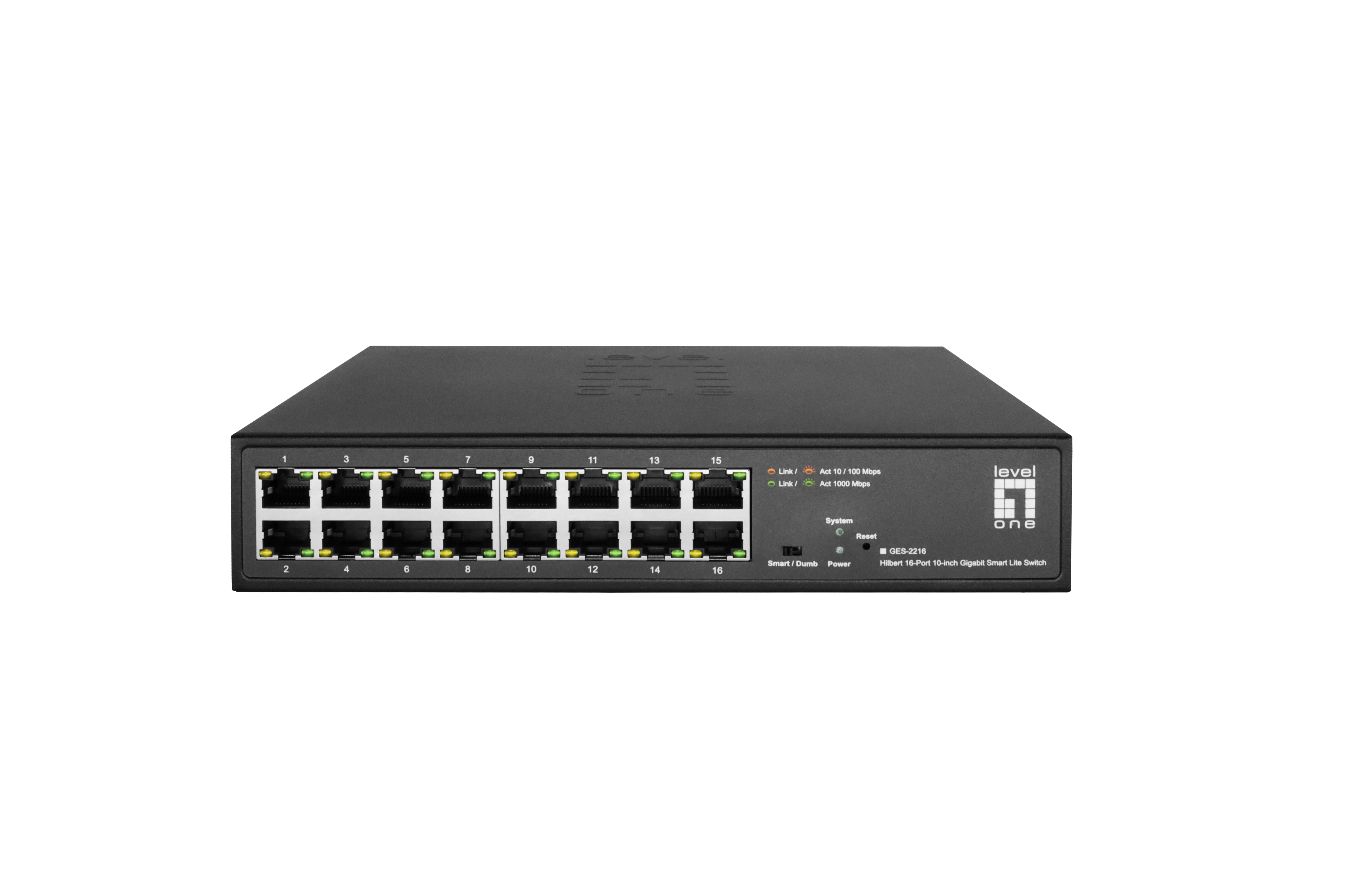 LevelOne Switch 16xGE 10" Hilbert SL managed