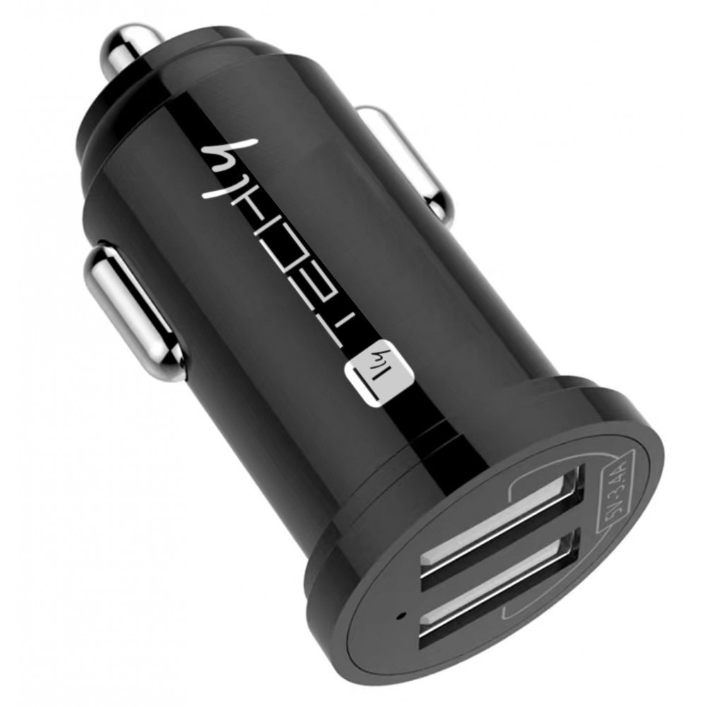 Techly Autoladegerät 2p USB A 5V/2.4A schwarz