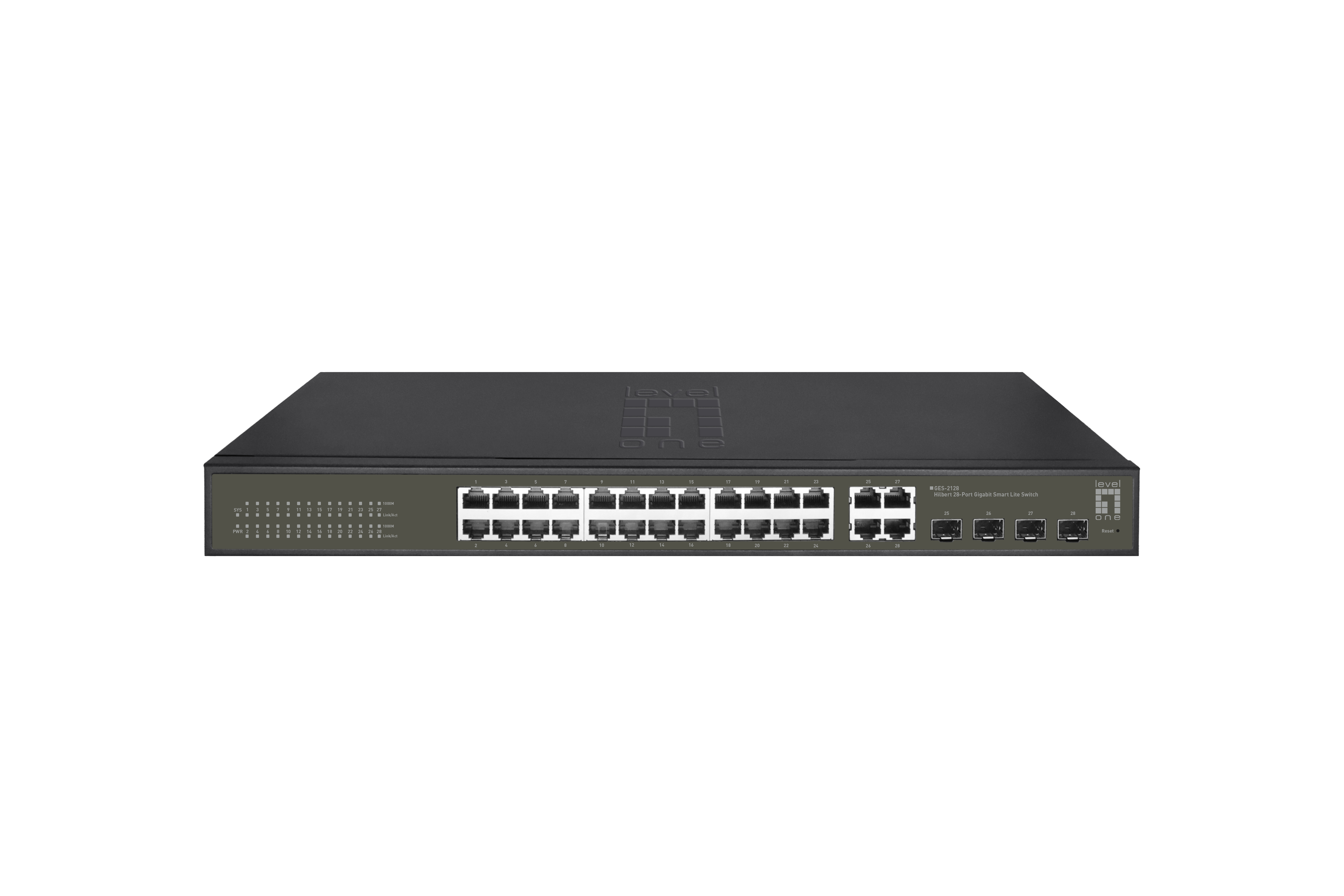 LevelOne Switch 24xGE/&shy;4xSFP/&shy;RJ45 Combo 19" Hilbert SL schw.
