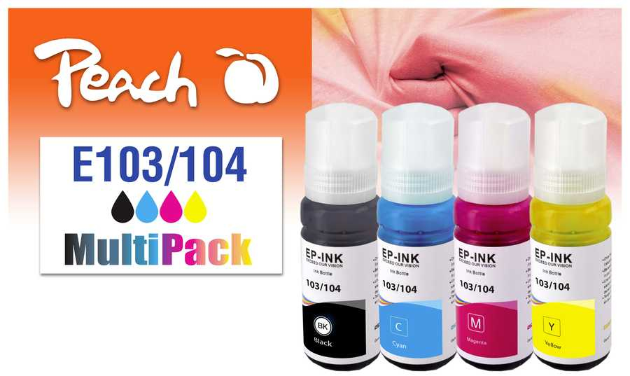 Peach Patrone Epson 103/&shy;104 MultiPack bk,c,m,y remanufactured
