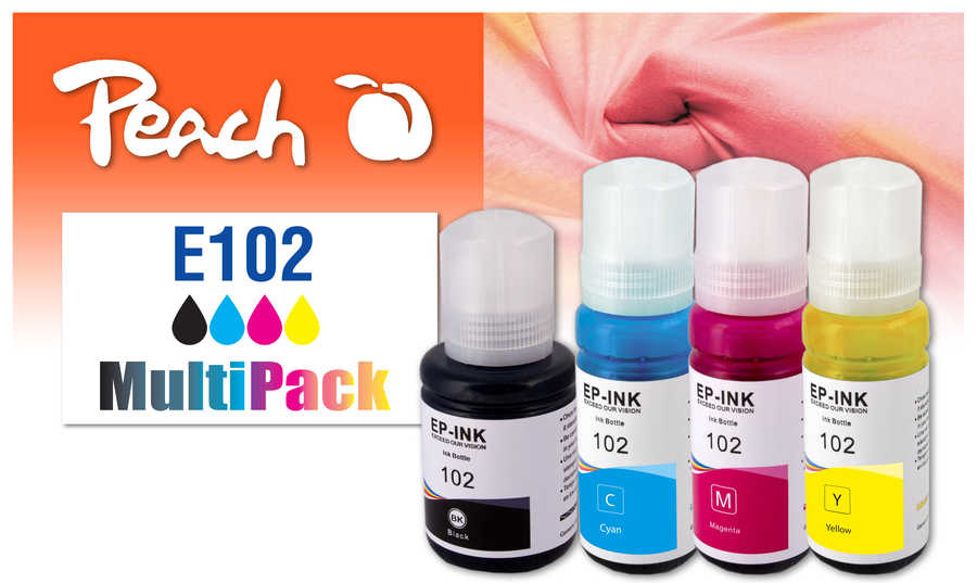 Peach Patrone Epson CISS 102 MultiPack bk,c,m,y remanufactured