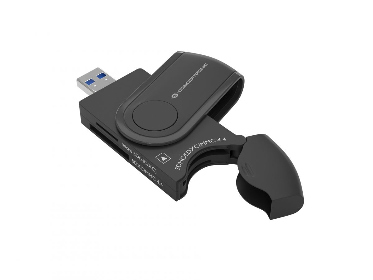 CONCEPTRONIC Kartenleser USB-A3.0->4-in-1            schwarz
