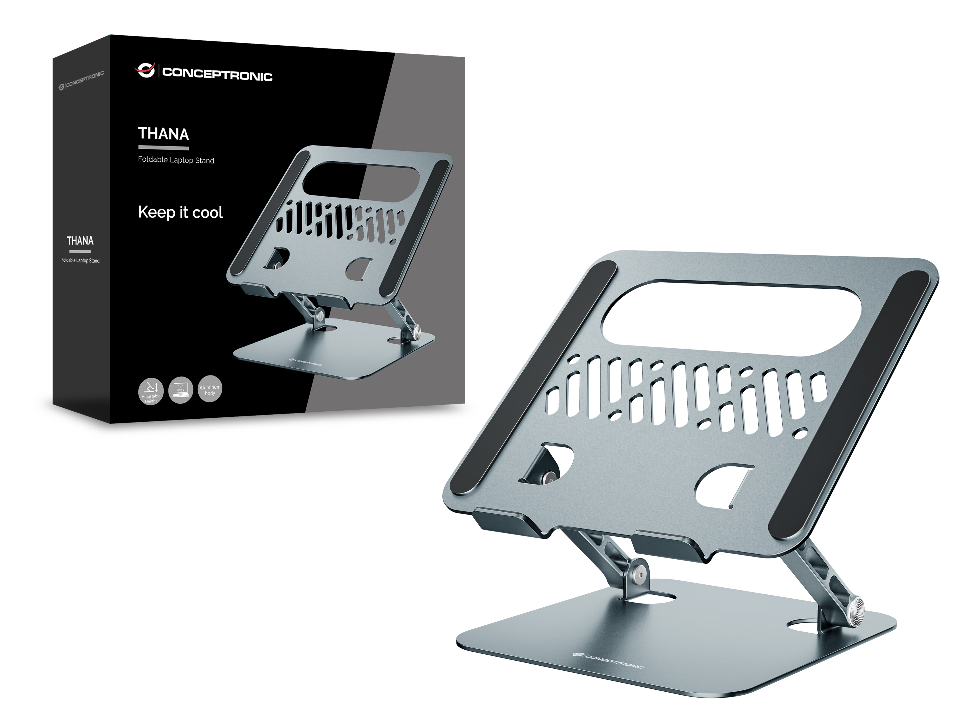 CONCEPTRONIC Laptop Halterung Faltbar/höhenverst./17