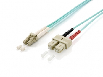 Equip Patchkabel LC->SC 20.00m Multimode Duplex OM3 türkis Polyb