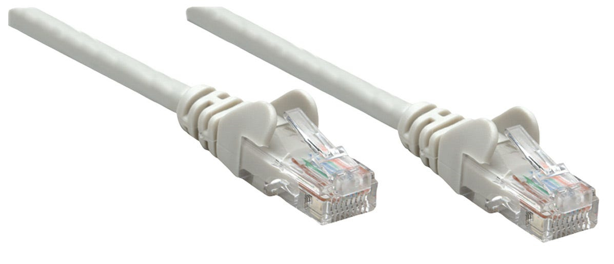 INTELLINET Patchkabel RJ45 U/UTP Cat6 10m Hebelschutz grau Patchkabel RJ45
