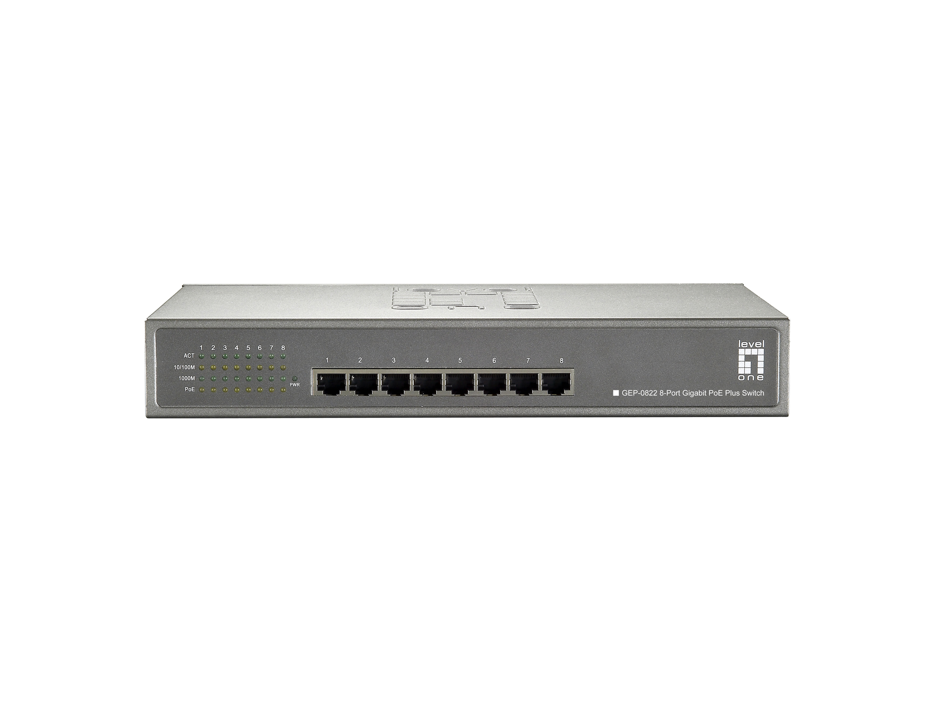LevelOne PoE+Switch 8xGE PoE unmanaged 240W 19" Metall LevelOne PoE+Switch 8xGE PoE unmanaged 240W 19" Metall