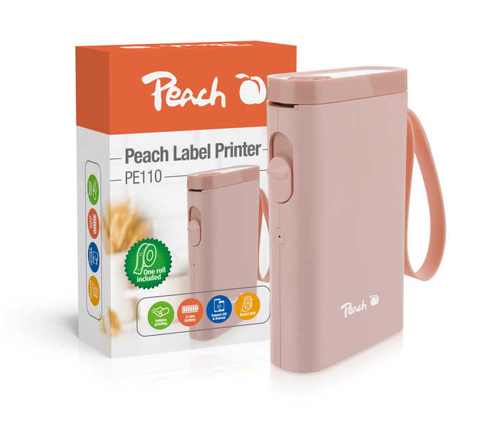 Peach Label Printer PE110 pink retail