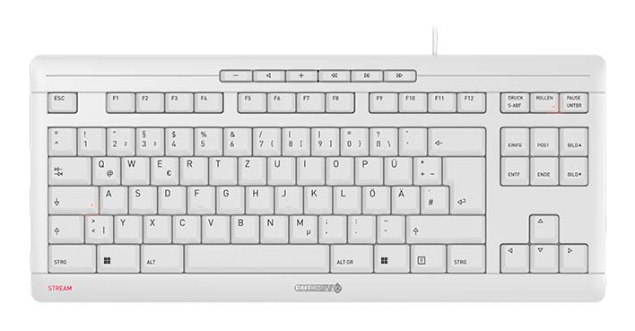 CHERRY STREAM KEYBOARD TKL Tastatur Universal USB QWERTZ Deutsch Weiß