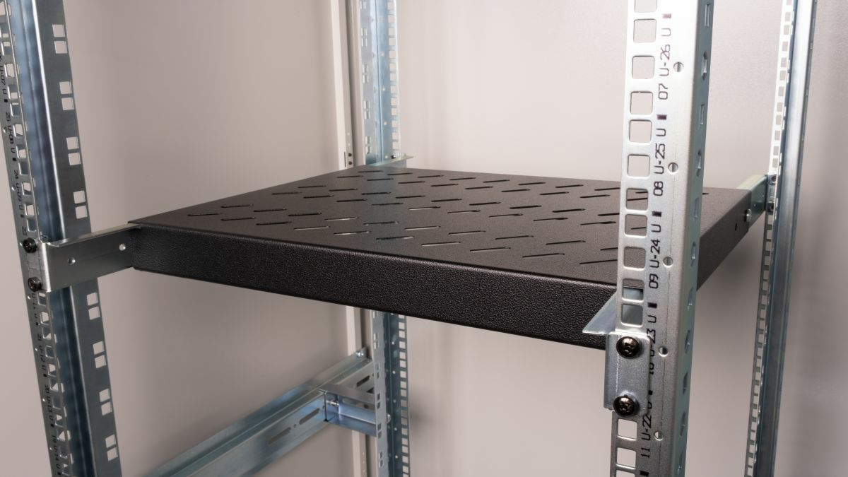 Equip Variabler Fachboden 19', 1HE, 350mm, Schwarz