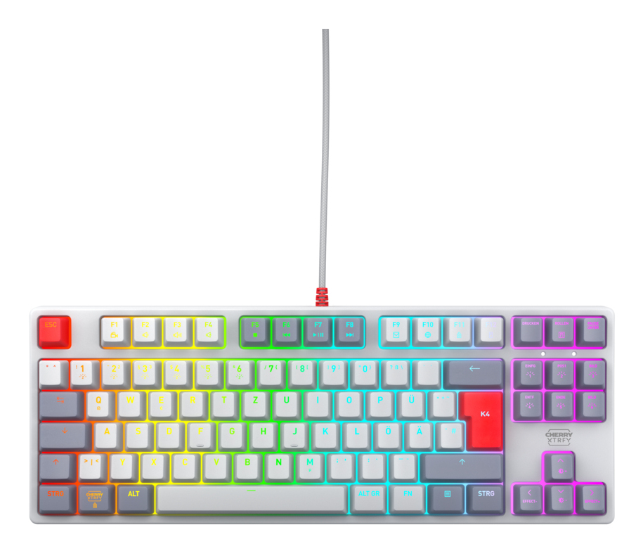 CHERRY XTRFY K4V2 Tastatur RGB Wired DE Red TKL 80% Retro CHERRY XTRFY K4V2 Tastatur RGB Wired DE Red TKL 80% Retro