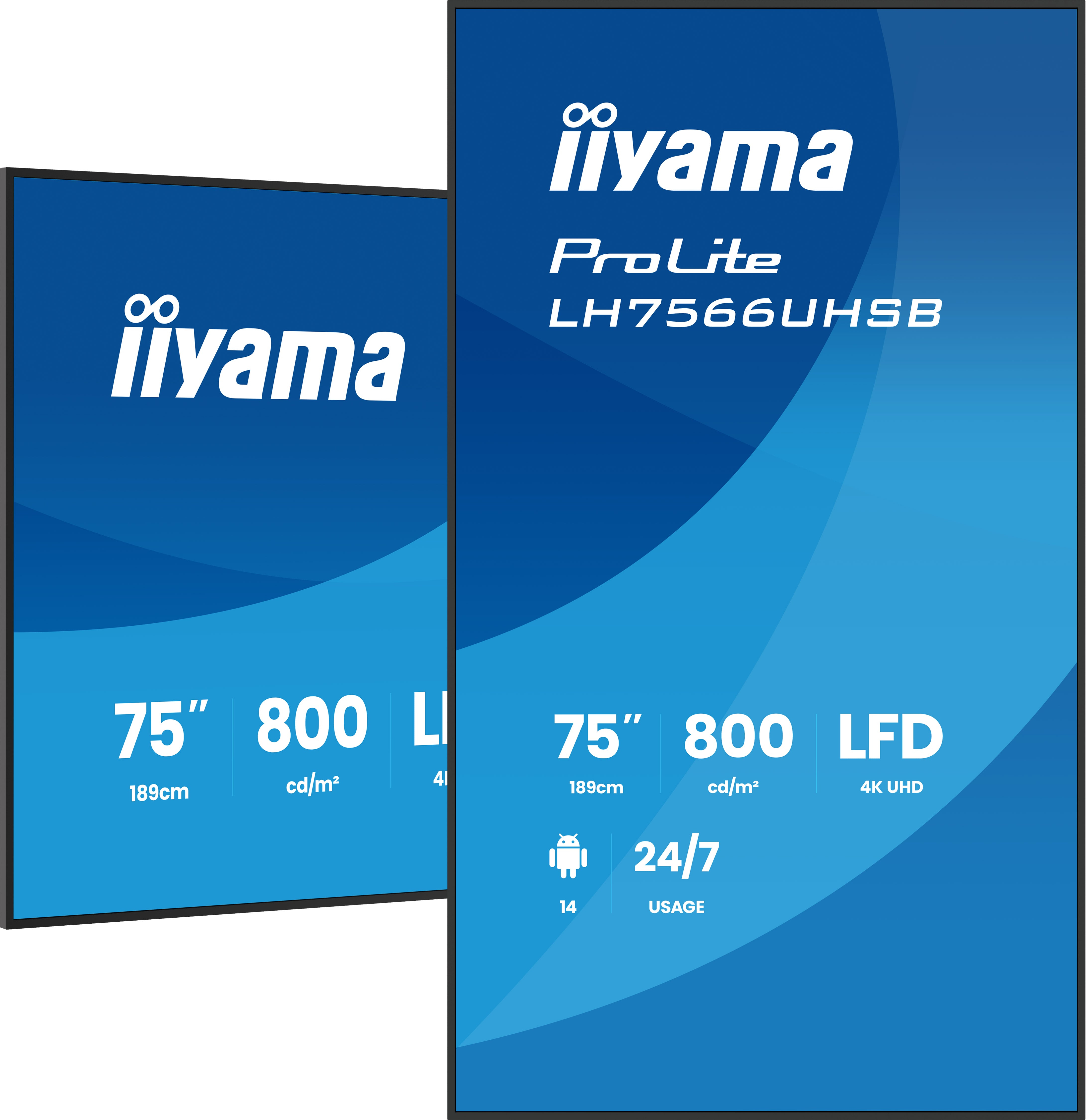 IIYAMA 189.0cm(75") LH7566UHSB-B1AG 16:9 2xHDMI+USB-C VA (Speditionsversand)