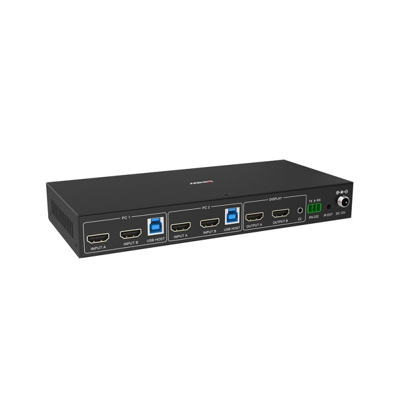 LINDY 2 Port Dual Head HDMI 4K60,USB3.0 KVM Switch KVM