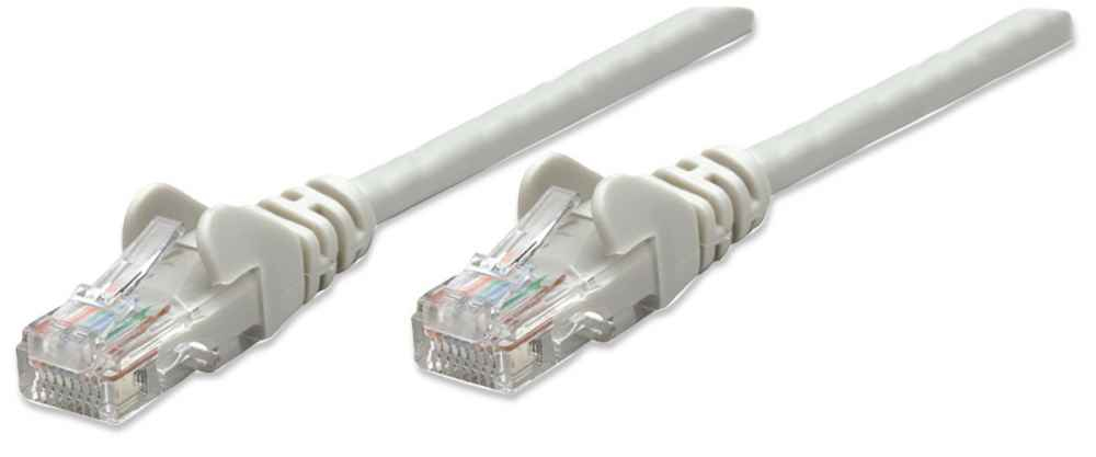 INTELLINET Patchkabel RJ45 U/UTP Cat5e 2.0m Hebelschutz gris