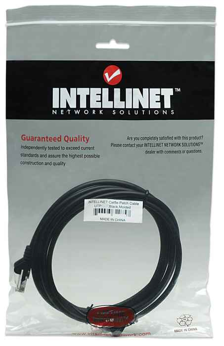 INTELLINET Patchkabel RJ45 U/UTP Cat5e 5.0m Hebelschutz schw
