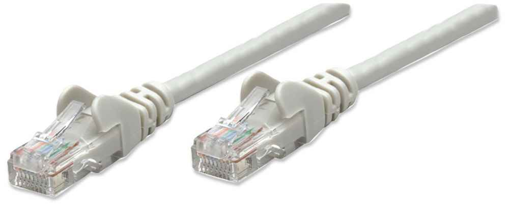 INTELLINET Patchkabel RJ45 U/UTP Cat6 0.50m Hebelschutz grau Patchkabel RJ45