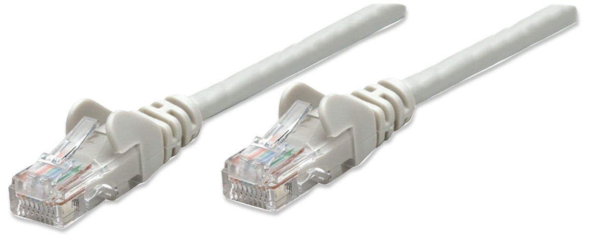 INTELLINET Patchkabel RJ45 U/UTP Cat6 7.50m Hebelschutz grau Patchkabel RJ45