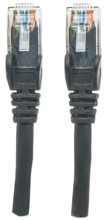 INTELLINET Patchkabel RJ45 U/UTP Cat6 0.50m Hebelschutz schw Patchkabel RJ45