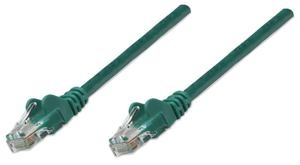 INTELLINET Patchkabel RJ45 U/UTP Cat6 0.50m Hebelschutz grün