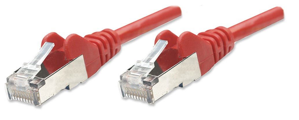 INTELLINET Patchkabel RJ45 SF/UTP Cat5e 7.5m Hebelschutz rot