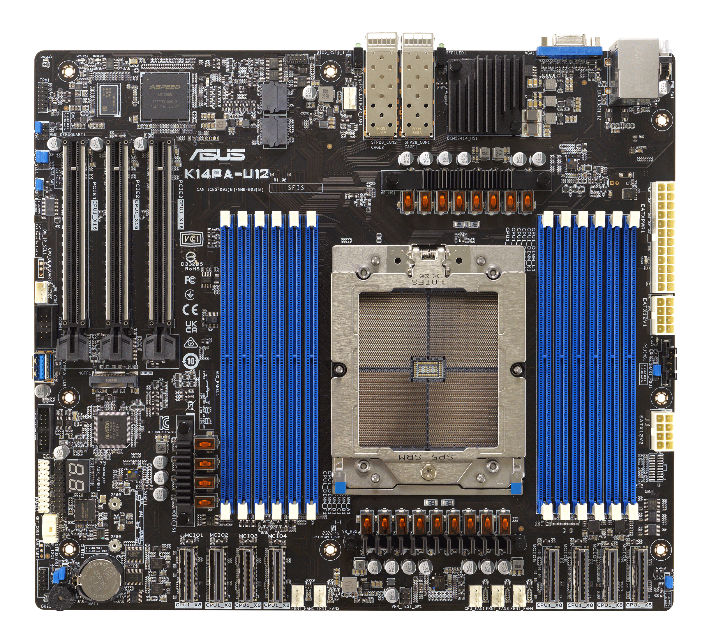 ASUS K14PA-U12/&shy;ASMB11    CEB  1x LGA 6096 DDR5  2x25G