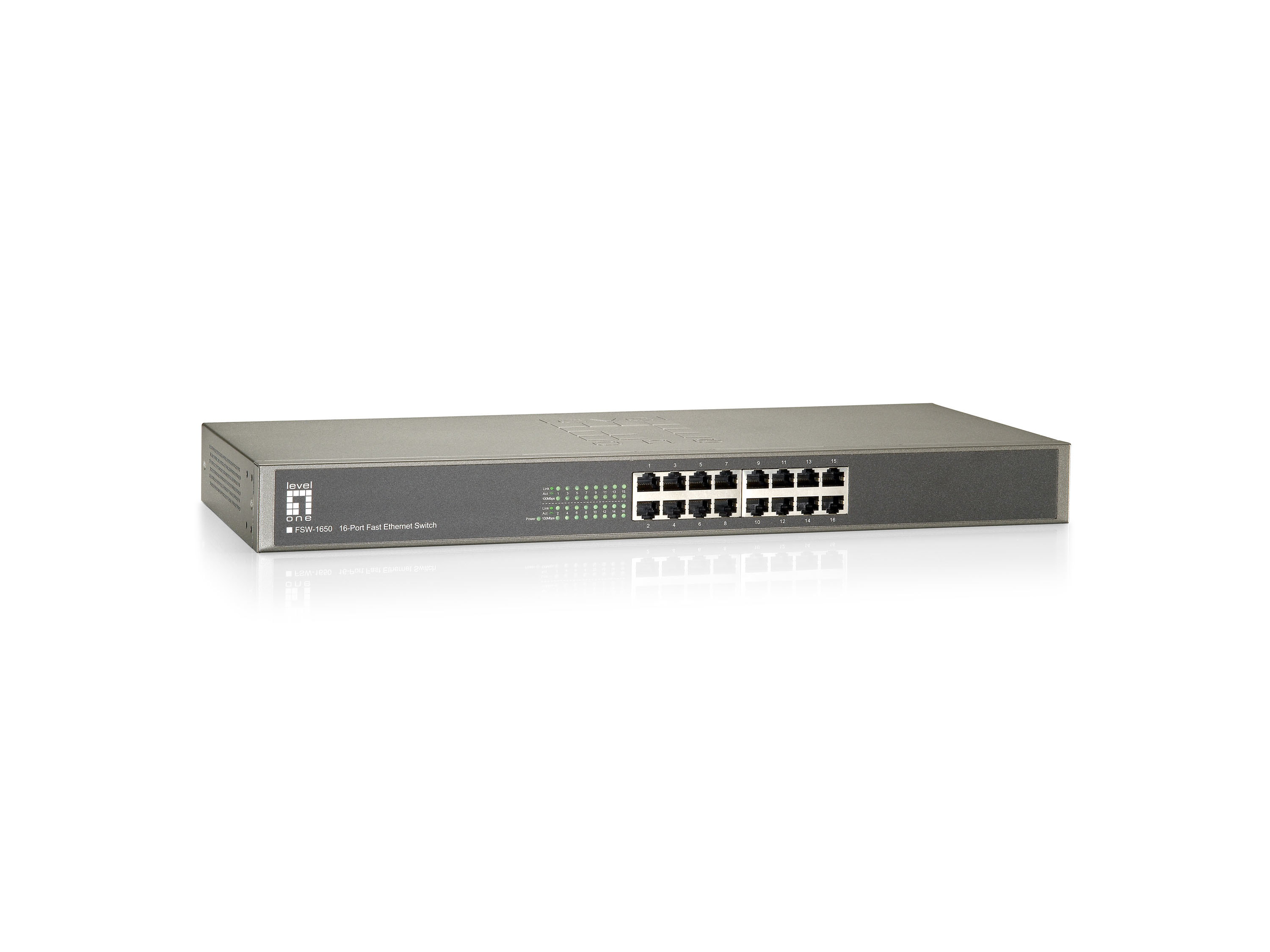 LevelOne Switch 16xFE                         19"     Metall