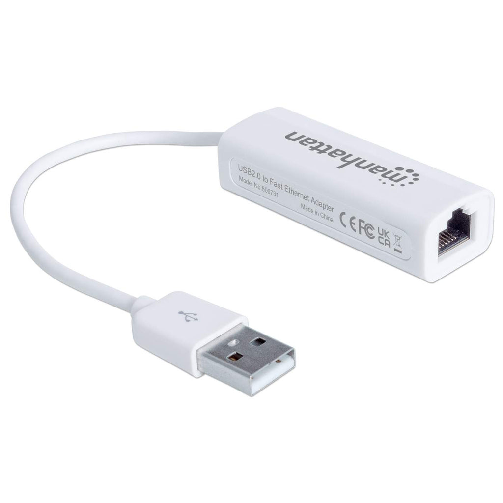 MANHATTAN USB Adapter USB 2.0 -> RJ45 Fast Ethernet    weiß
