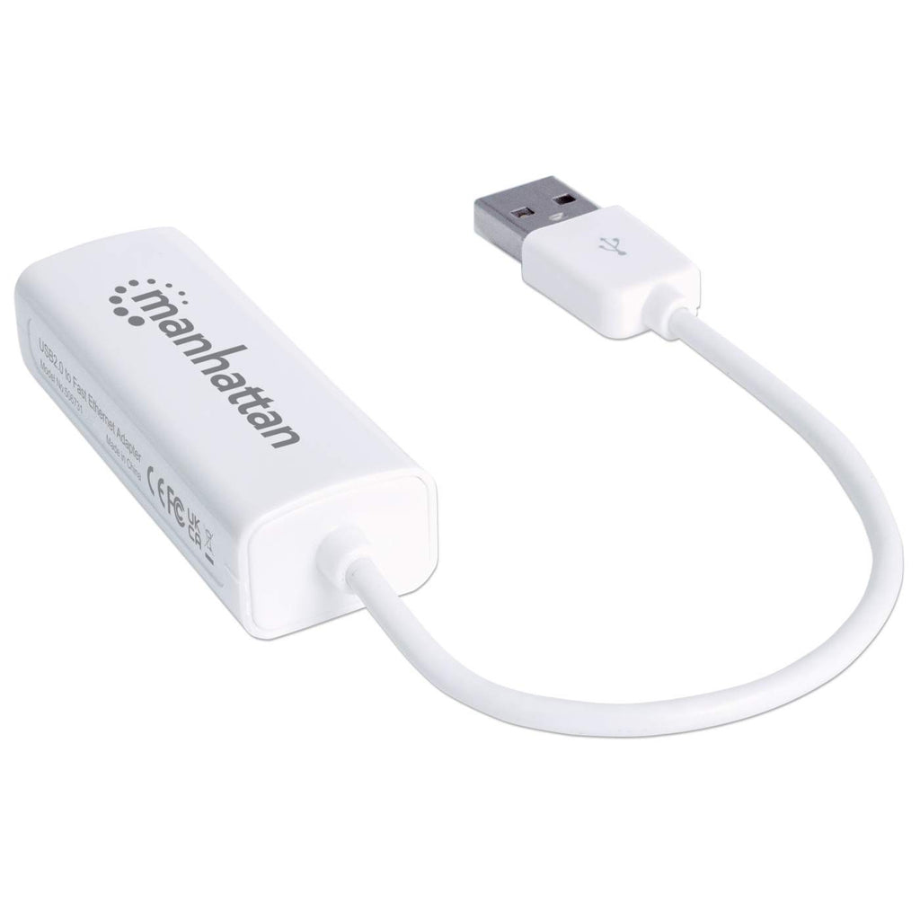 MANHATTAN USB Adapter USB 2.0 -> RJ45 Fast Ethernet    weiß Adapter