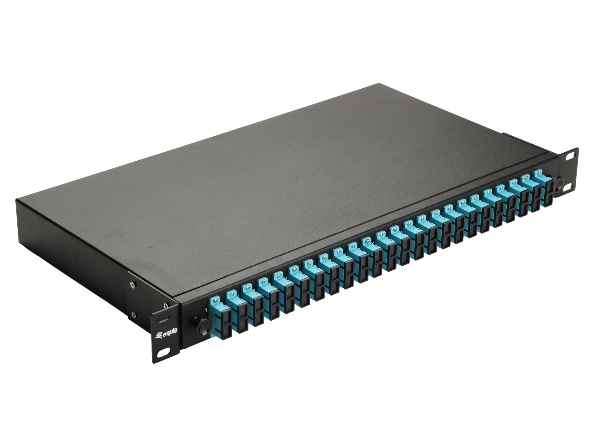 Equip LWL-Spleißkasten 24-Port SC-Duplex OM3 1U komplett sw