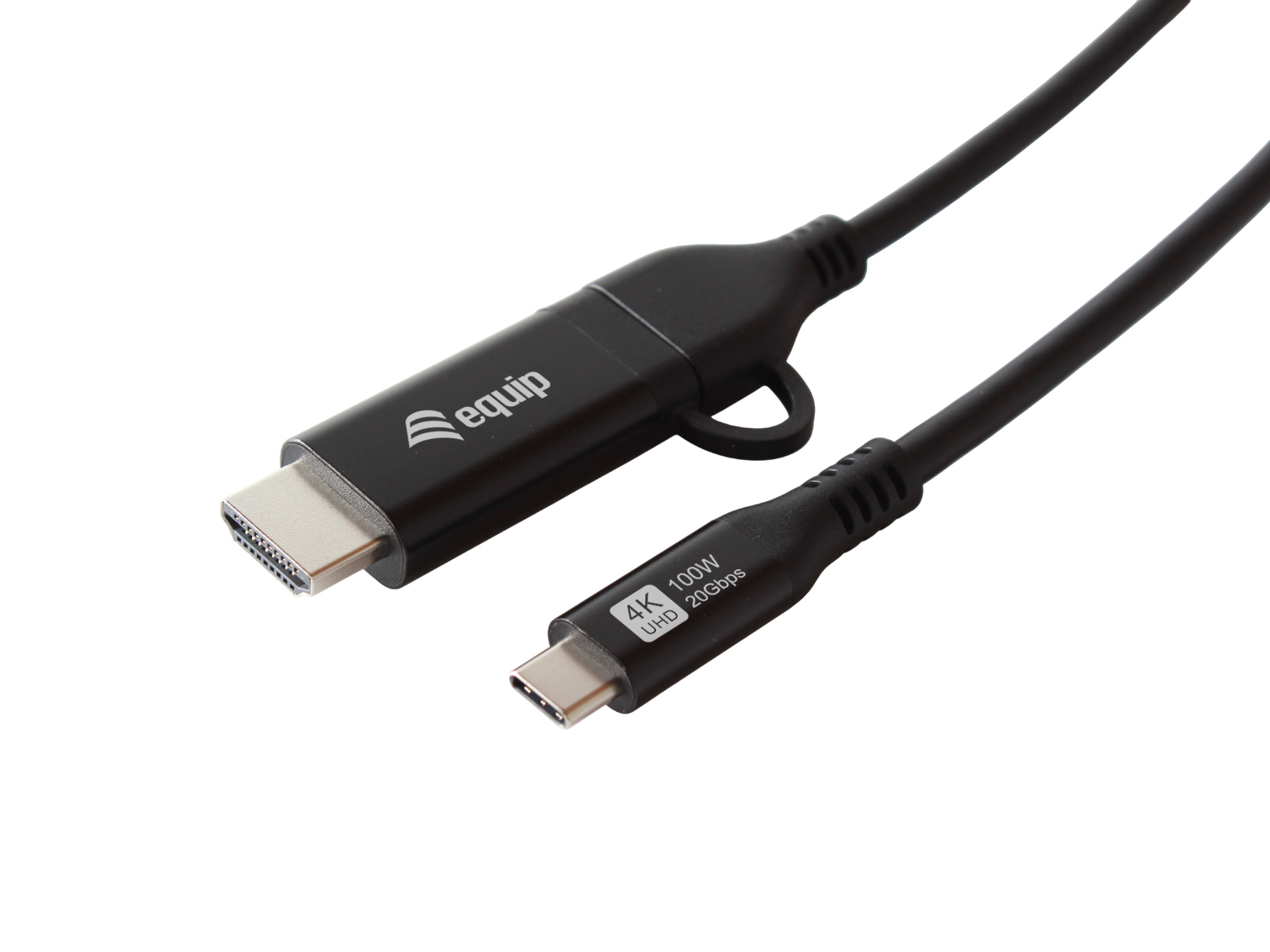 Equip Adapter USB-C->USB-C+HDMI  PD100W  4K/ 60Hz 2.00m Alu. Adapter