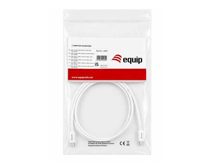Equip Kabel USB-C2.0->C 3A PD60W St/St 1.00m weiß