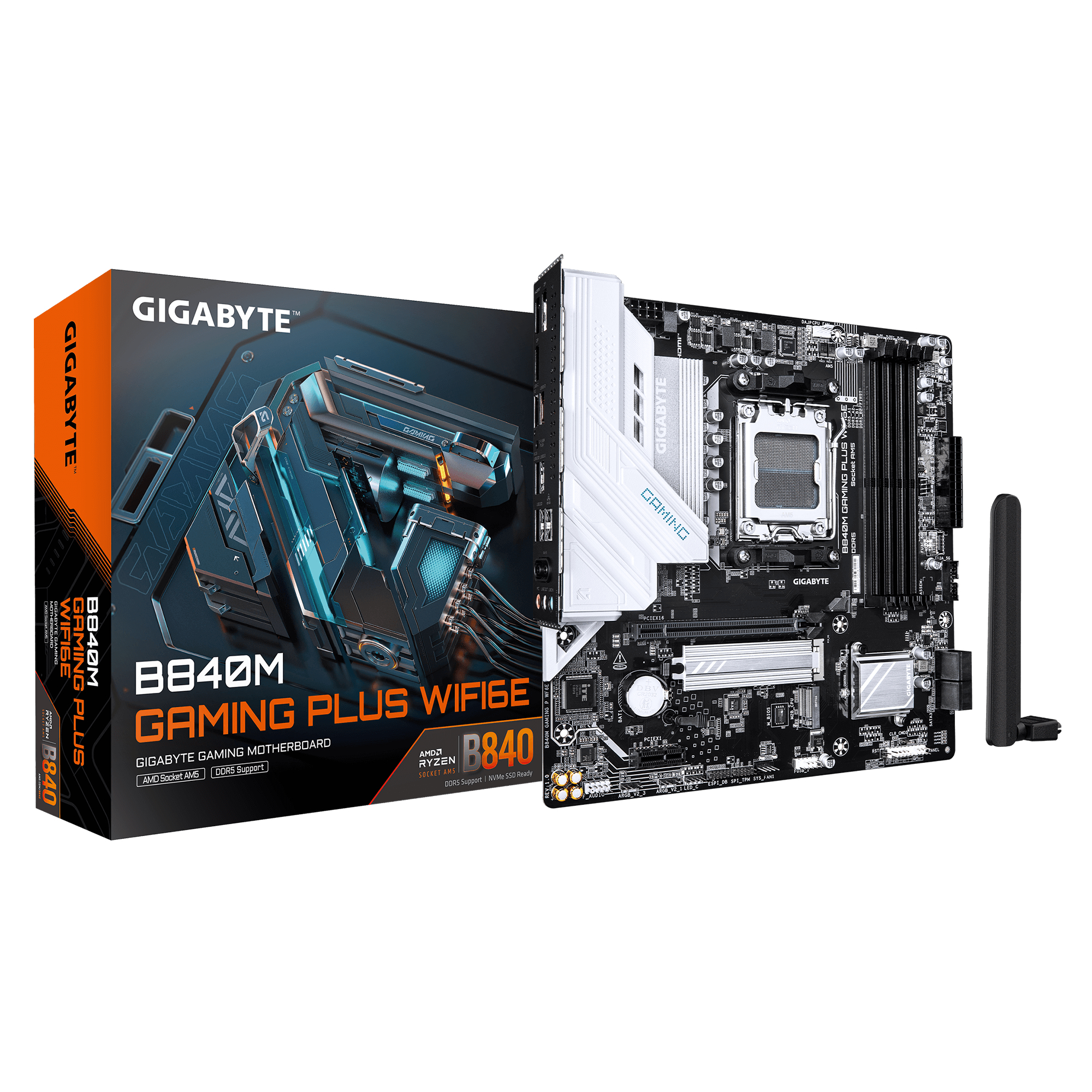 Gigabyte B840M Gaming Plus WiFi6E (B840,AM5,mATX,DDR5) Gigabyte B840M Gaming Plus WiFi6E (B840,AM5,mATX,DDR5)