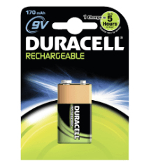 Duracell Akku Rechargeable   Block  -  9V        170mAh 1St.