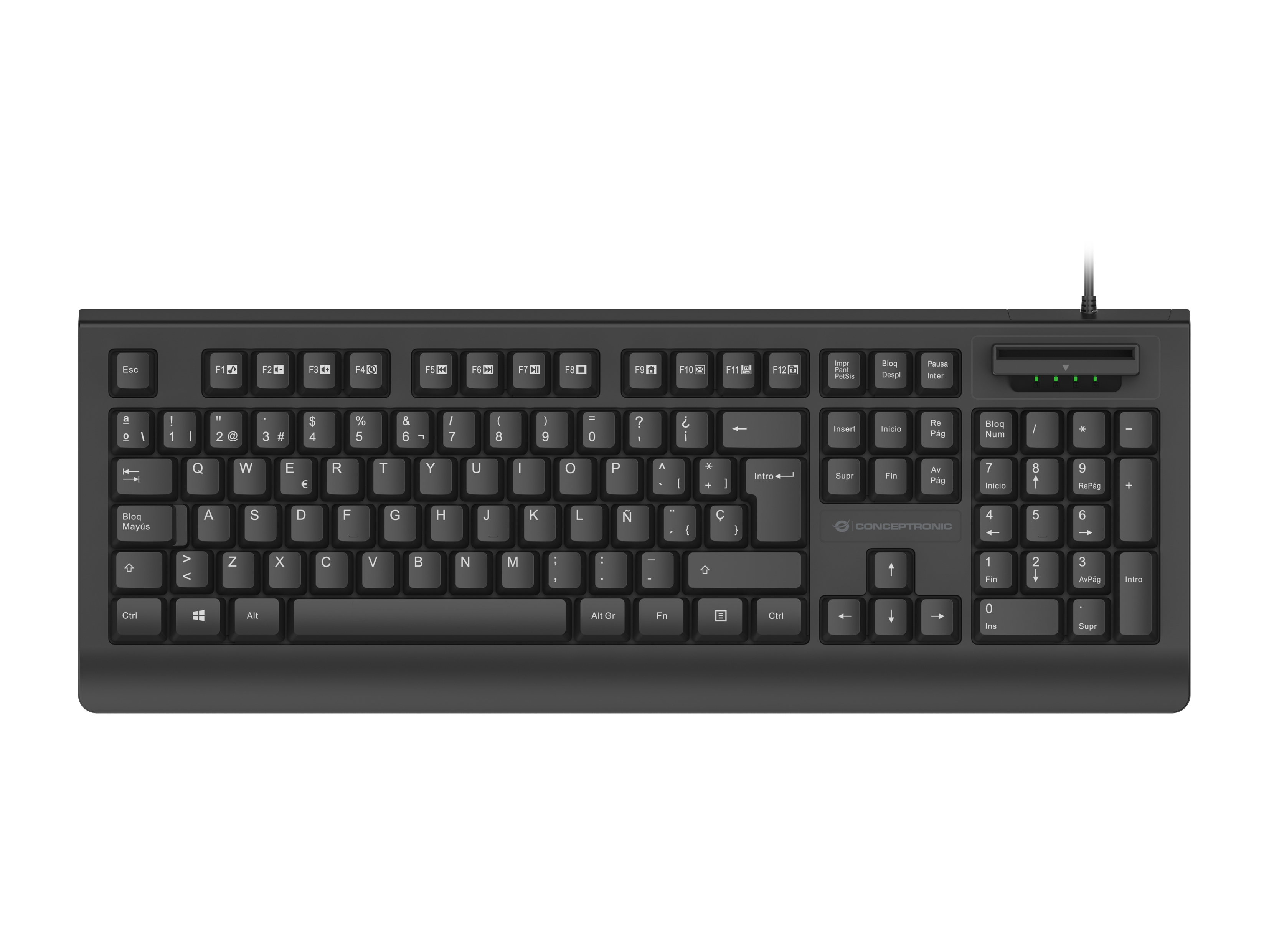 CONCEPTRONIC USB Tastatur +Smart ID-Kartenleser Layout IT sw CONCEPTRONIC USB Tastatur +Smart ID-Kartenleser Layout IT sw