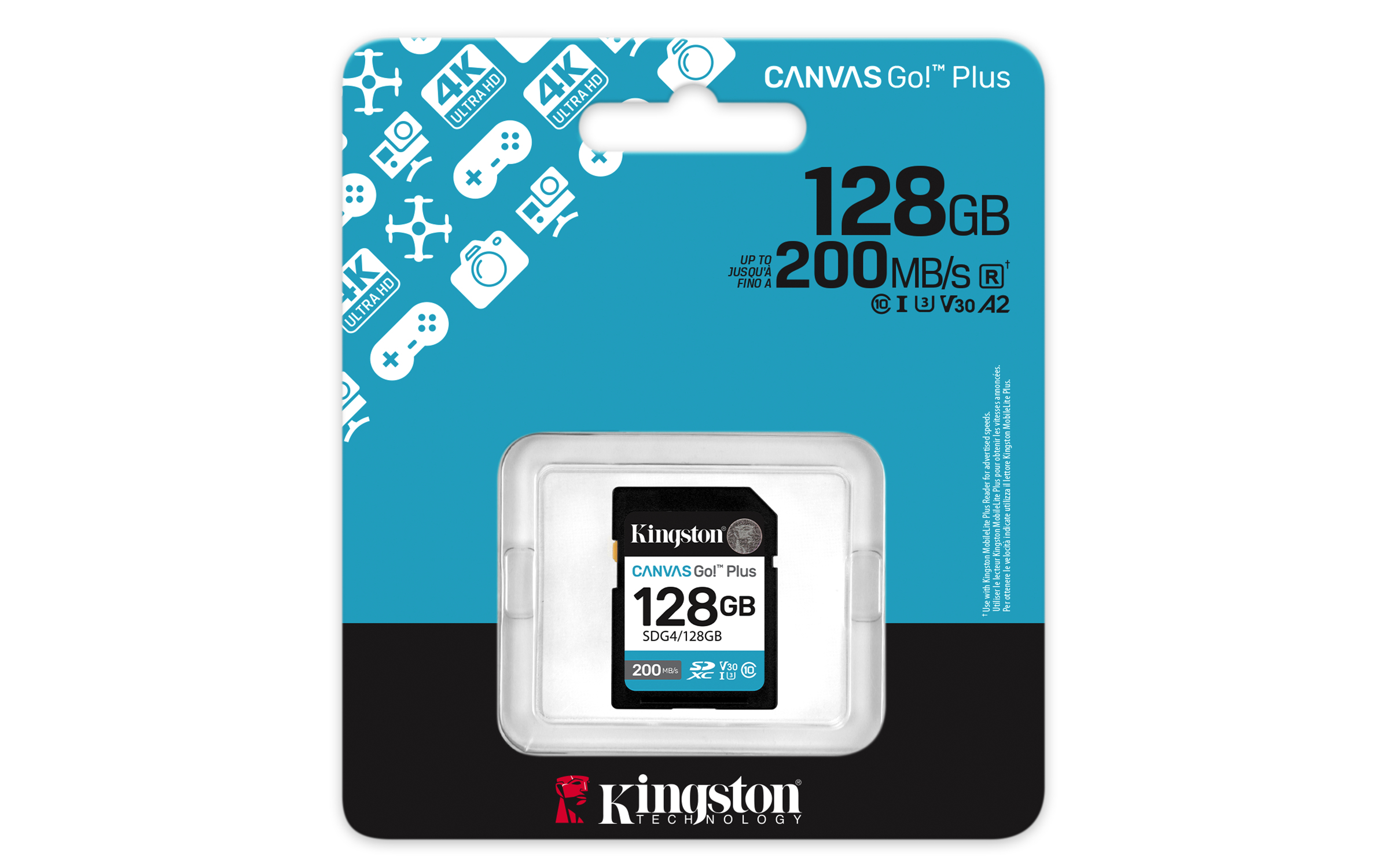 SD Card 128GB Kingston SDXC Canvas Go Plus C10 retail